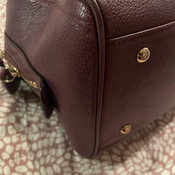 MCM Plum Leather Boston Bag Satchel with COA - Picture 6 of 11
